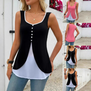 Women's Casual Color-blocked Vest Top