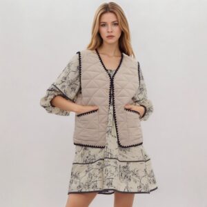 Autumn Winter Women's Cotton Padded Vest With Designer Style